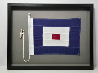 Framed International Code of Signals Papa (P) Linen Flag