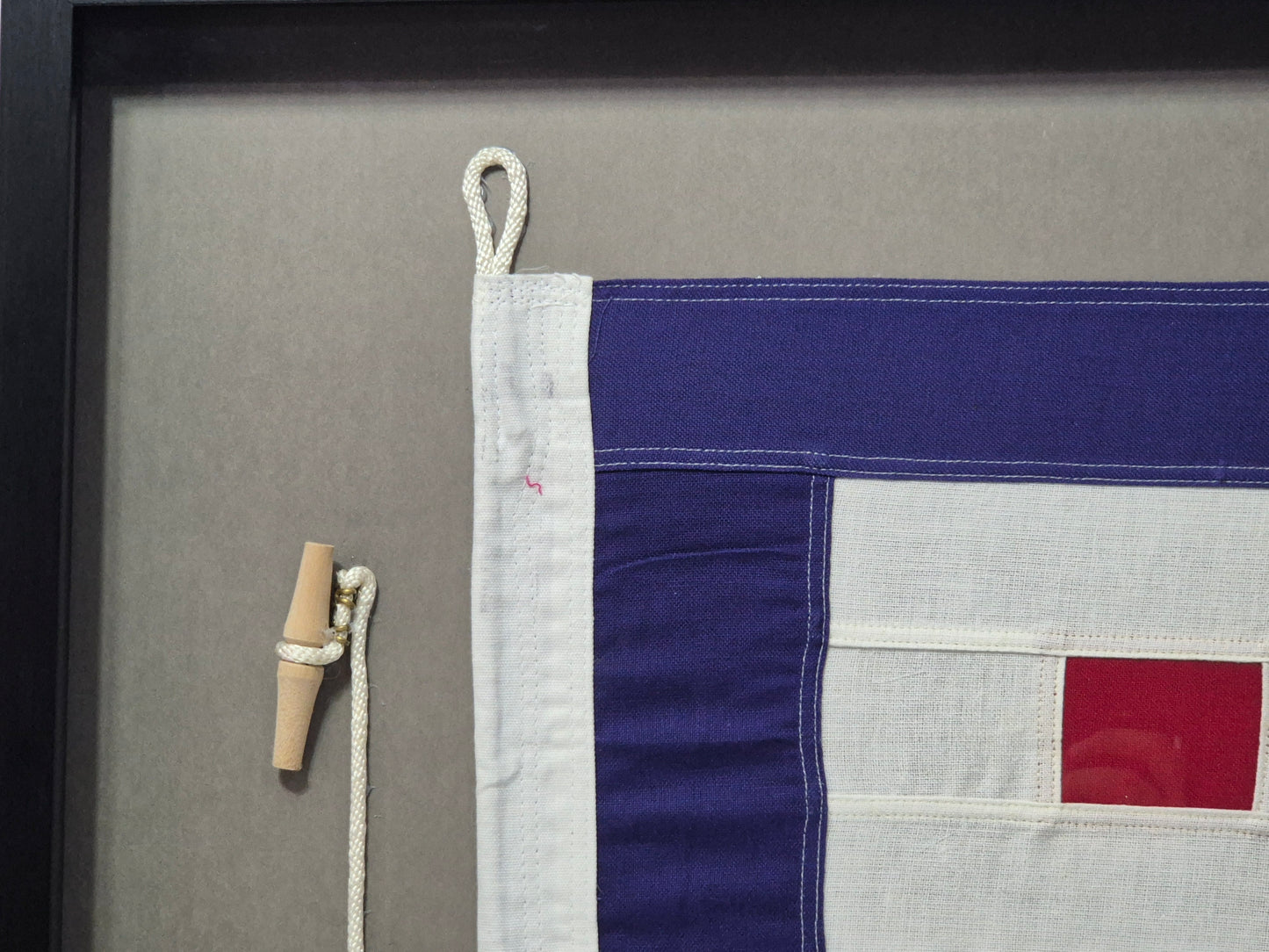 Framed International Code of Signals Papa (P) Linen Flag