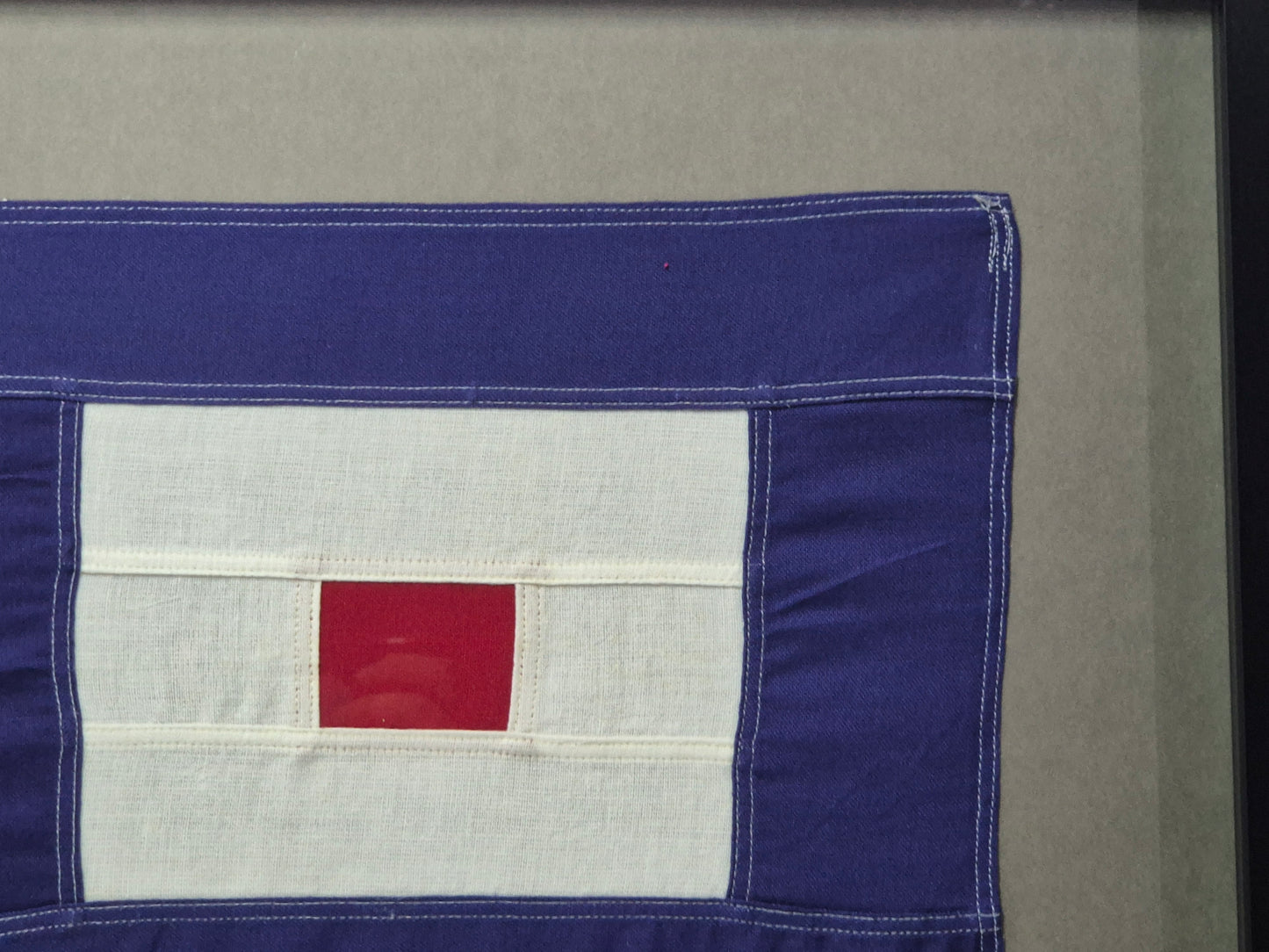 Framed International Code of Signals Papa (P) Linen Flag
