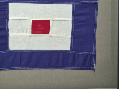 Framed International Code of Signals Papa (P) Linen Flag