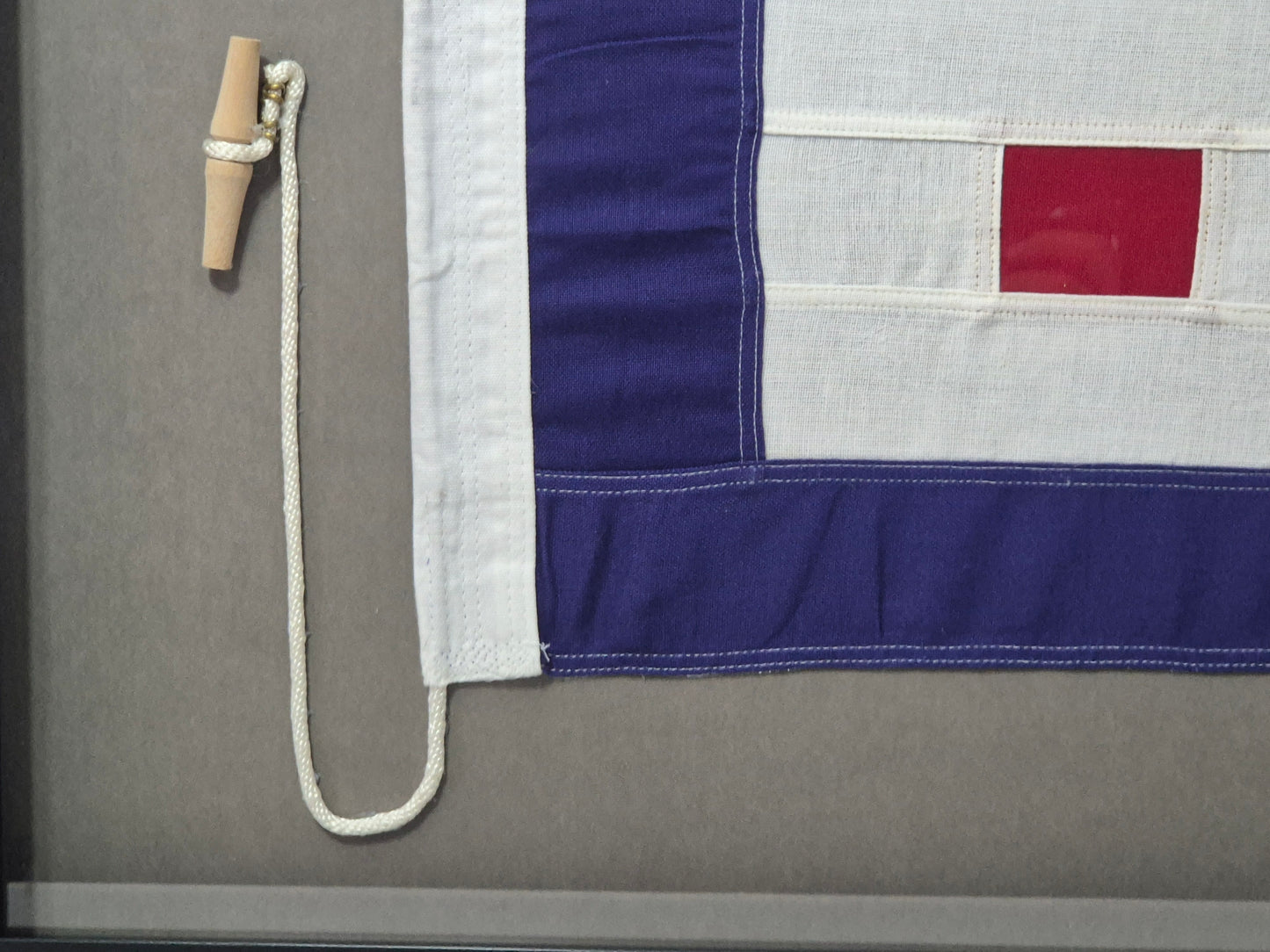 Framed International Code of Signals Papa (P) Linen Flag