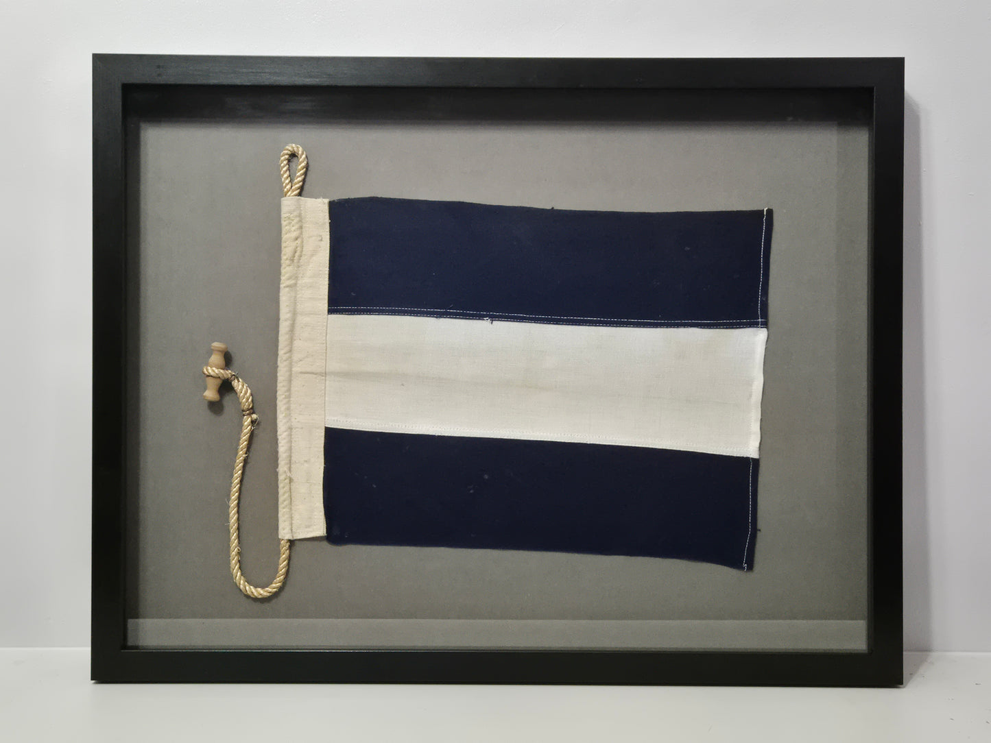 Framed International Code of Signals Juliet (J) Linen Flag