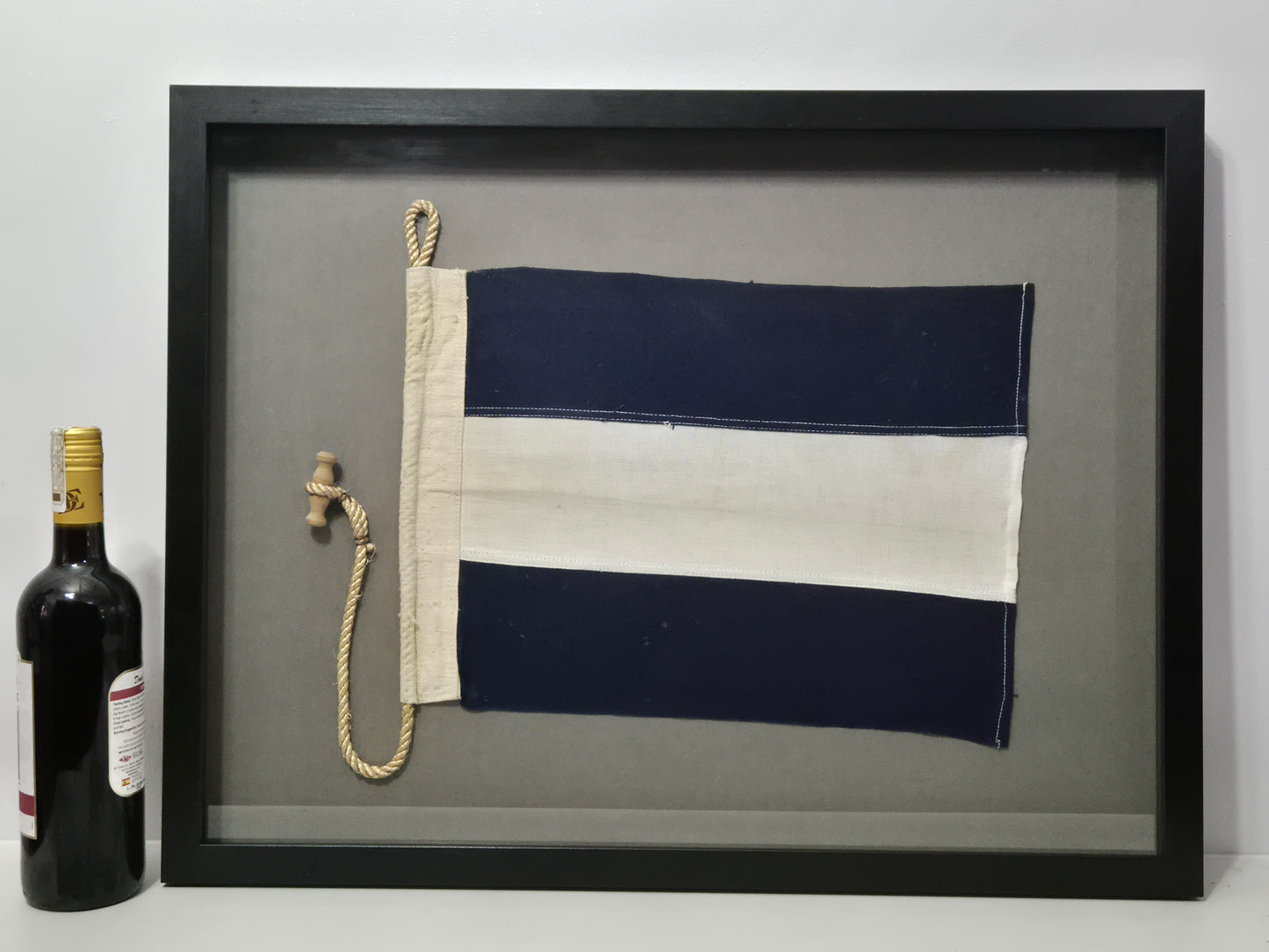 Framed International Code of Signals Juliet (J) Linen Flag