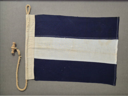 Framed International Code of Signals Juliet (J) Linen Flag