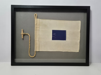 Framed International Code of Signals Charlie (C) Linen Flag
