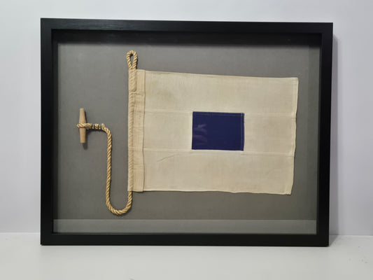 Framed International Code of Signals Charlie (C) Linen Flag