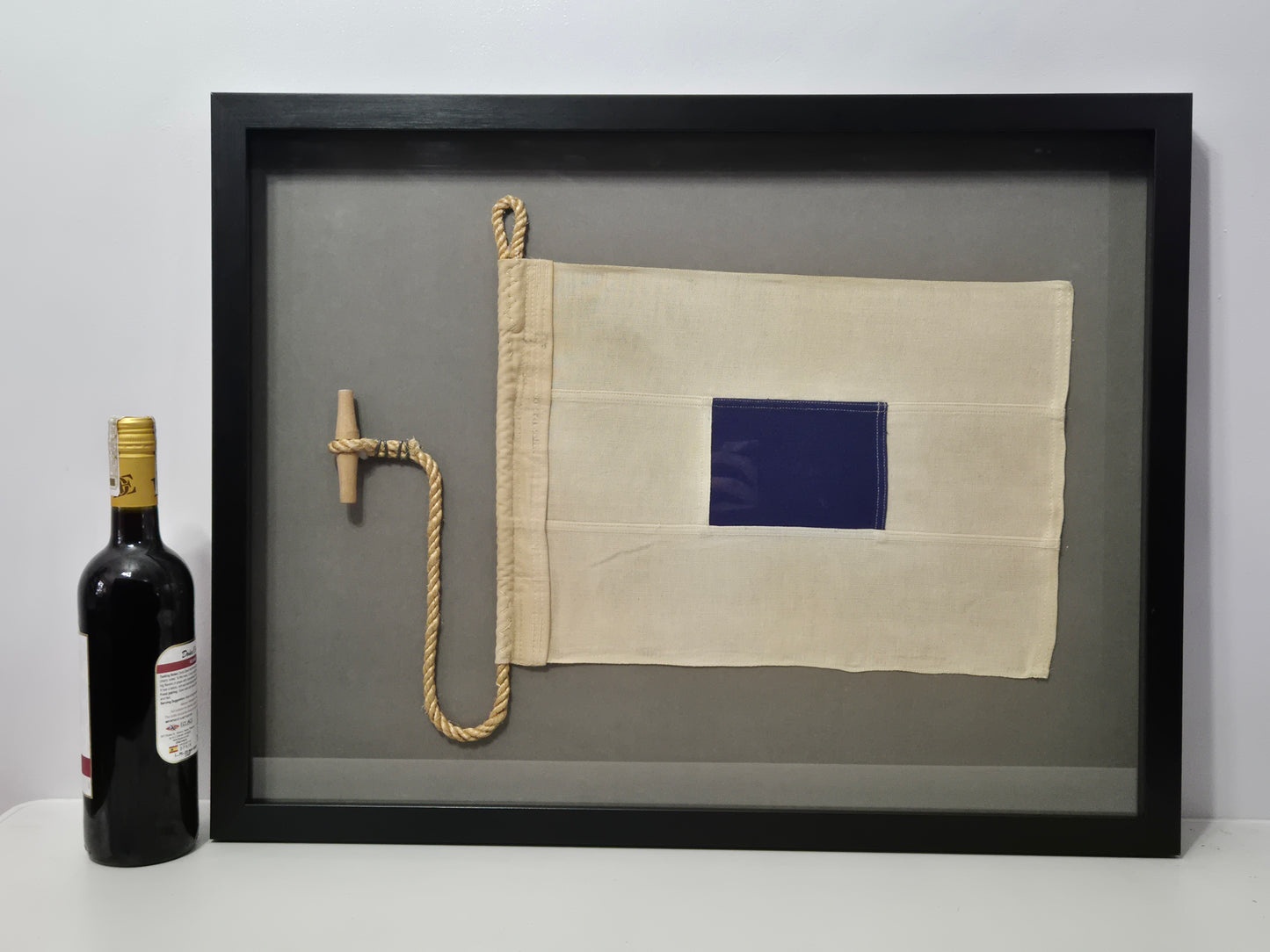 Framed International Code of Signals Charlie (C) Linen Flag