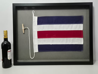 Framed International Code of Signals Charlie (C) Linen Flag