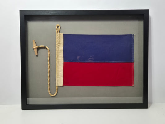 Framed International Code of Signals November (N) Linen Flag