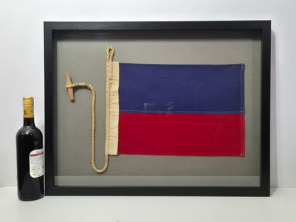 Framed International Code of Signals November (N) Linen Flag