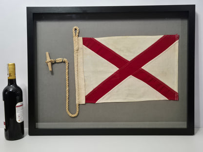 Framed International Code of Signals Victor (V) Linen Flag