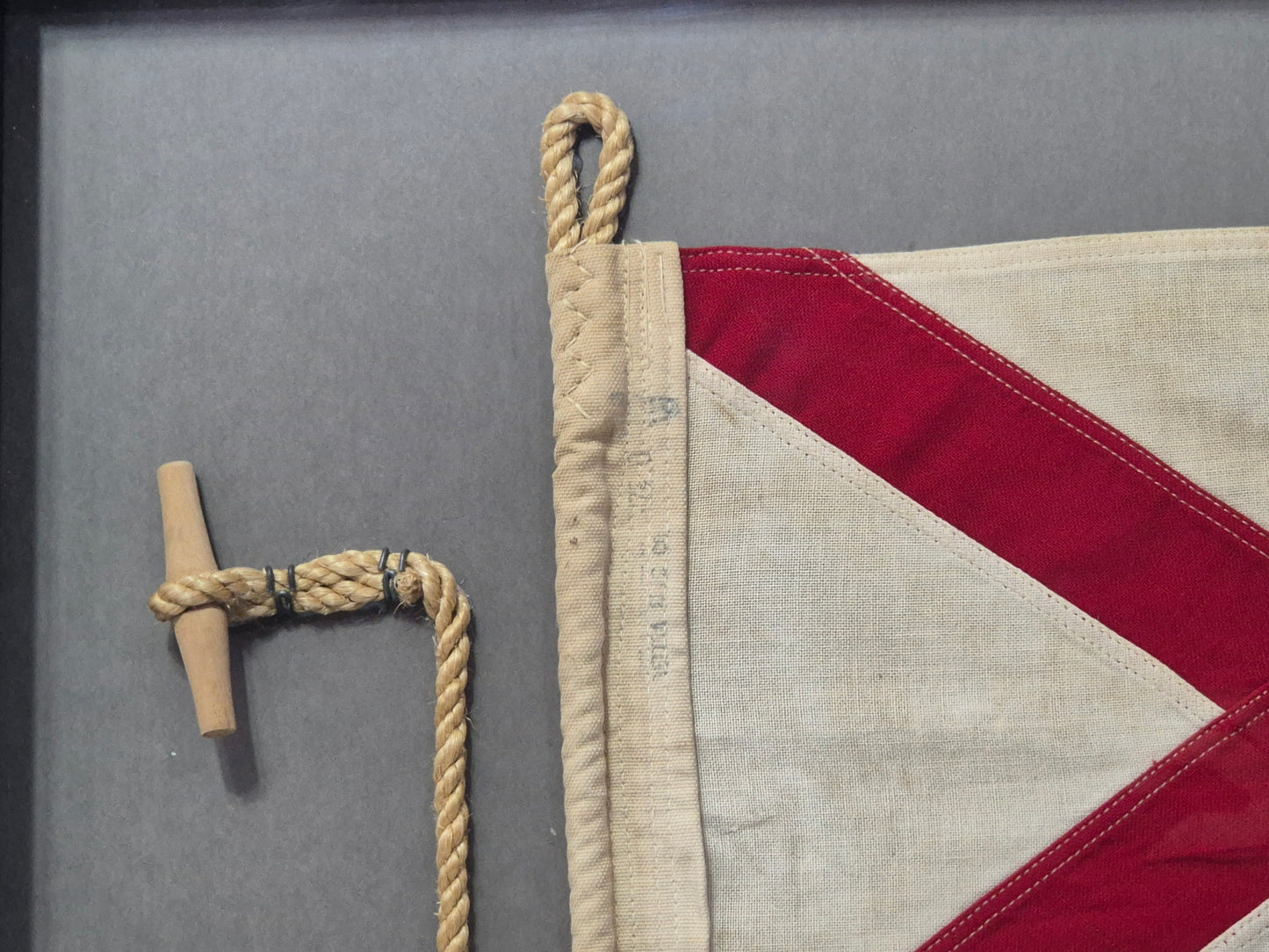 Framed International Code of Signals Victor (V) Linen Flag