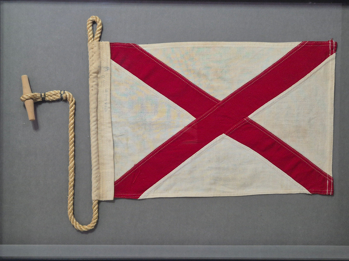 Framed International Code of Signals Victor (V) Linen Flag
