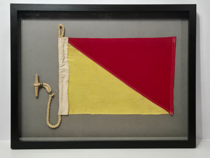 Framed International Code of Signals Oscar (O) Linen Flag