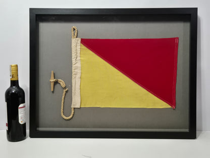 Framed International Code of Signals Oscar (O) Linen Flag