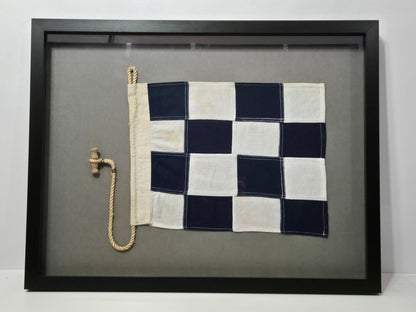 Framed International Code of Signals November (N) Linen Flag