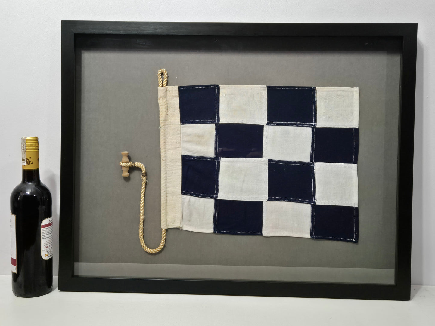 Framed International Code of Signals November (N) Linen Flag
