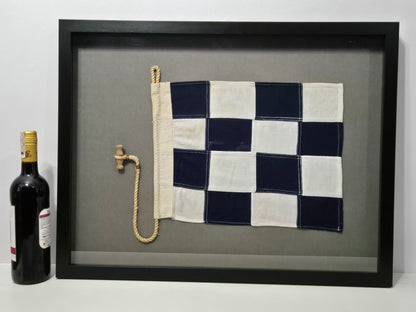 Framed International Code of Signals November (N) Linen Flag