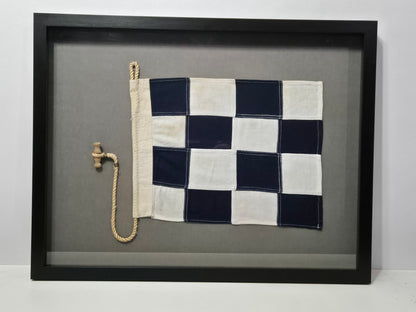 Framed International Code of Signals November (N) Linen Flag
