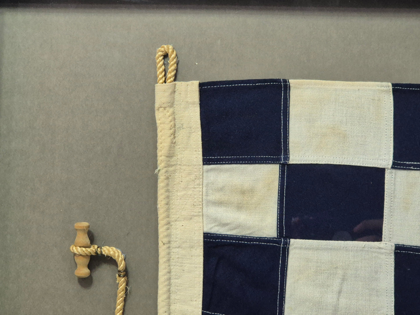 Framed International Code of Signals November (N) Linen Flag