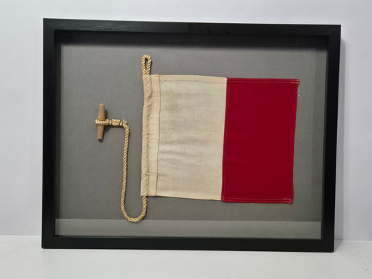 Framed International Code of Signals Hotel (H) Linen Flag