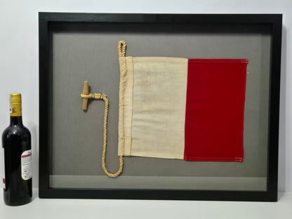 Framed International Code of Signals Hotel (H) Linen Flag