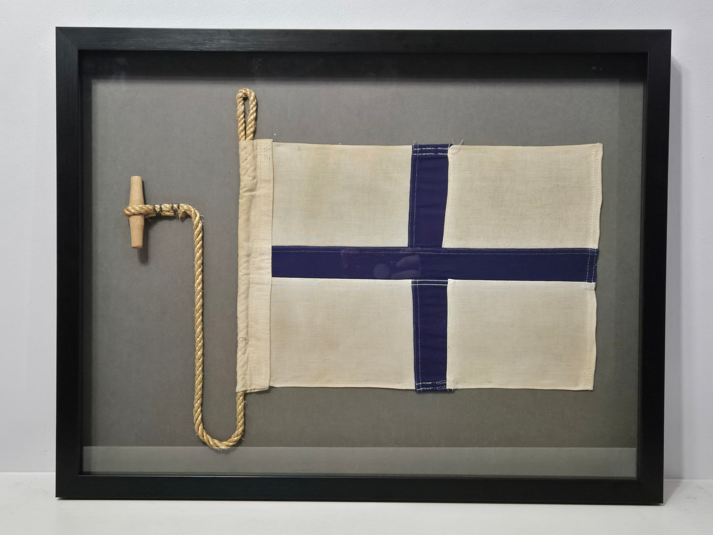 Framed International Code of Signals X-ray (X) Linen Flag