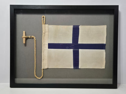 Framed International Code of Signals X-ray (X) Linen Flag