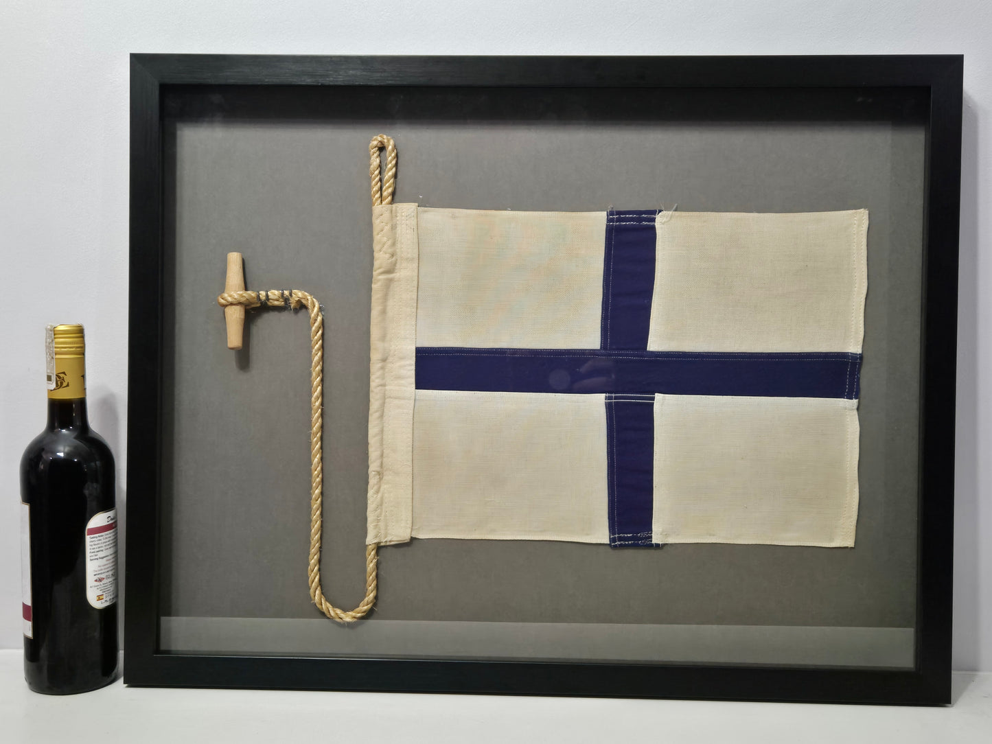 Framed International Code of Signals X-ray (X) Linen Flag