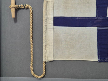 Framed International Code of Signals X-ray (X) Linen Flag