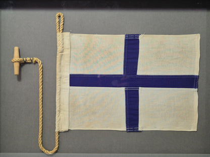 Framed International Code of Signals X-ray (X) Linen Flag