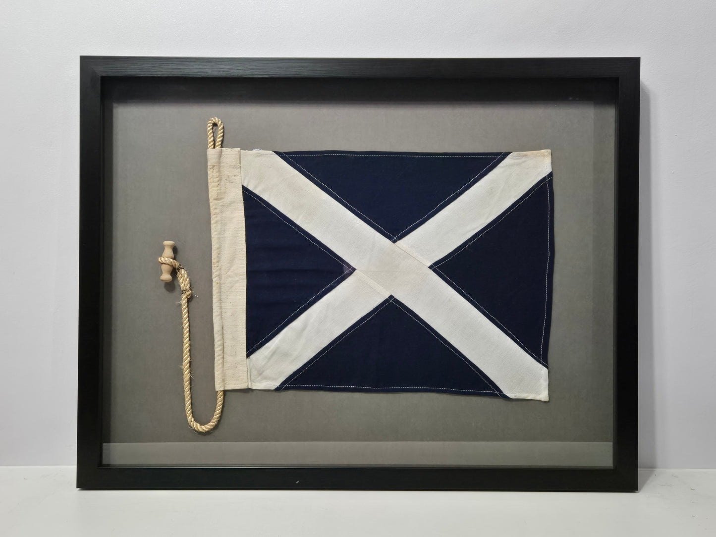 Framed International Code of Signals Mike (M) Linen Flag