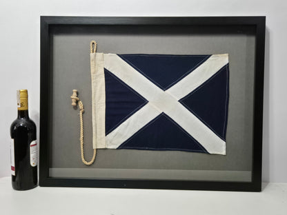 Framed International Code of Signals Mike (M) Linen Flag