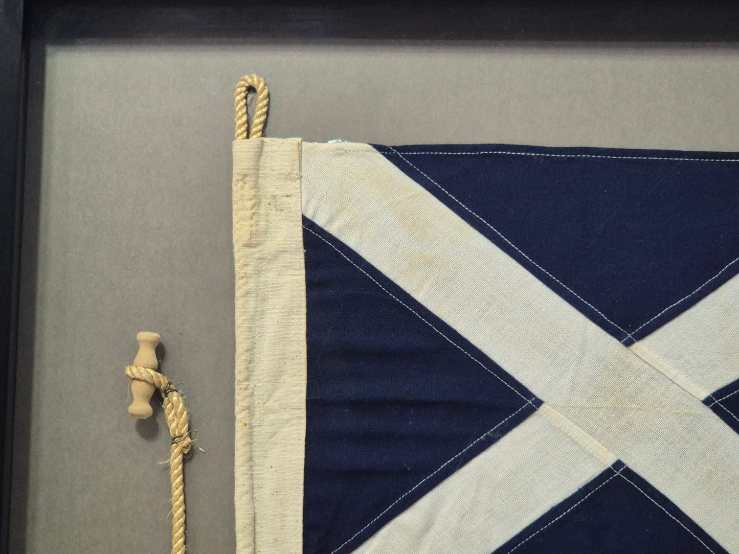 Framed International Code of Signals Mike (M) Linen Flag