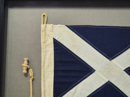 Framed International Code of Signals Mike (M) Linen Flag