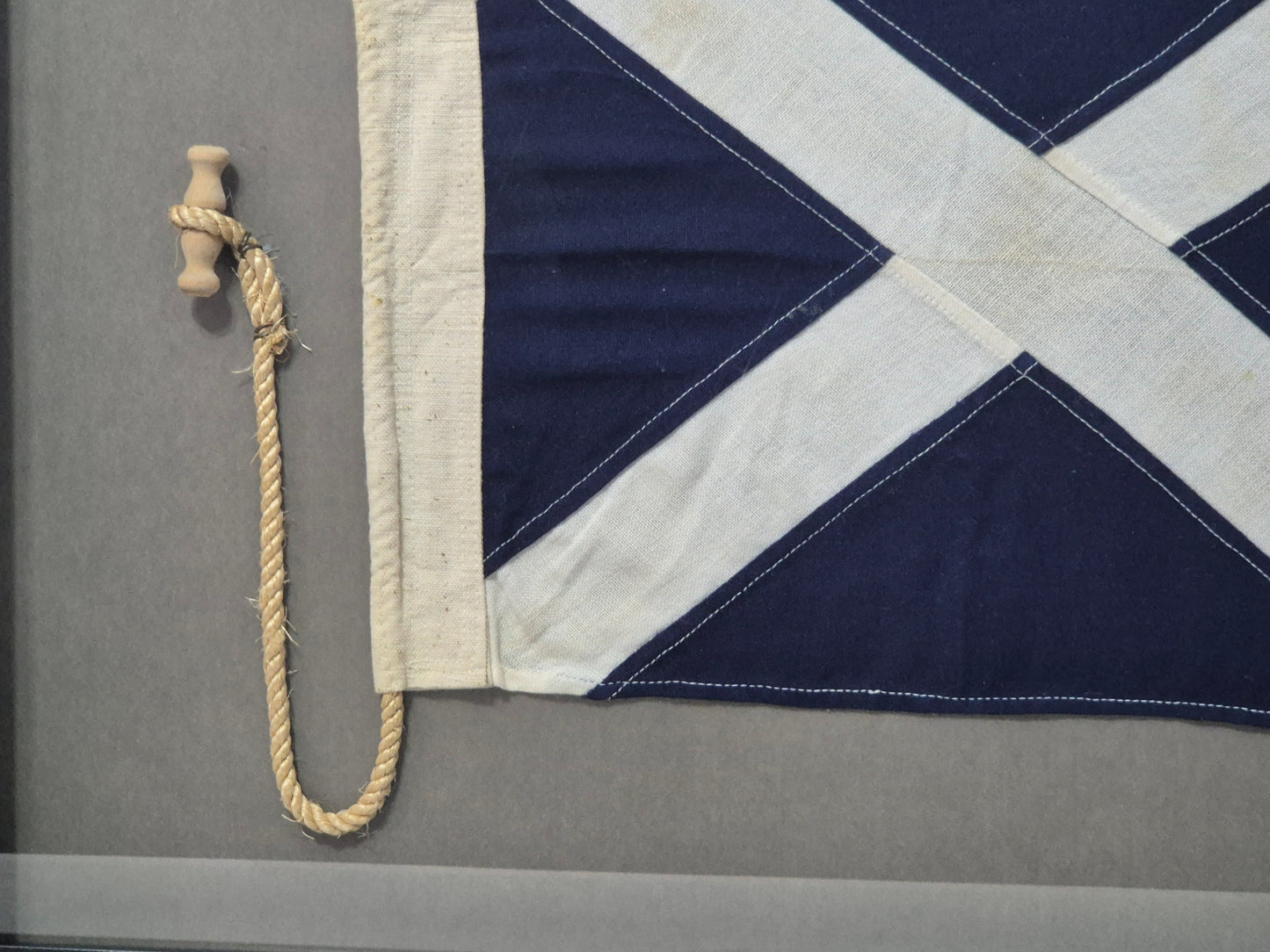 Framed International Code of Signals Mike (M) Linen Flag