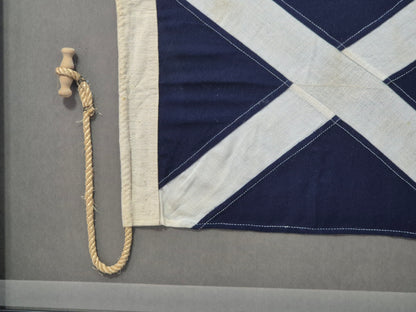 Framed International Code of Signals Mike (M) Linen Flag