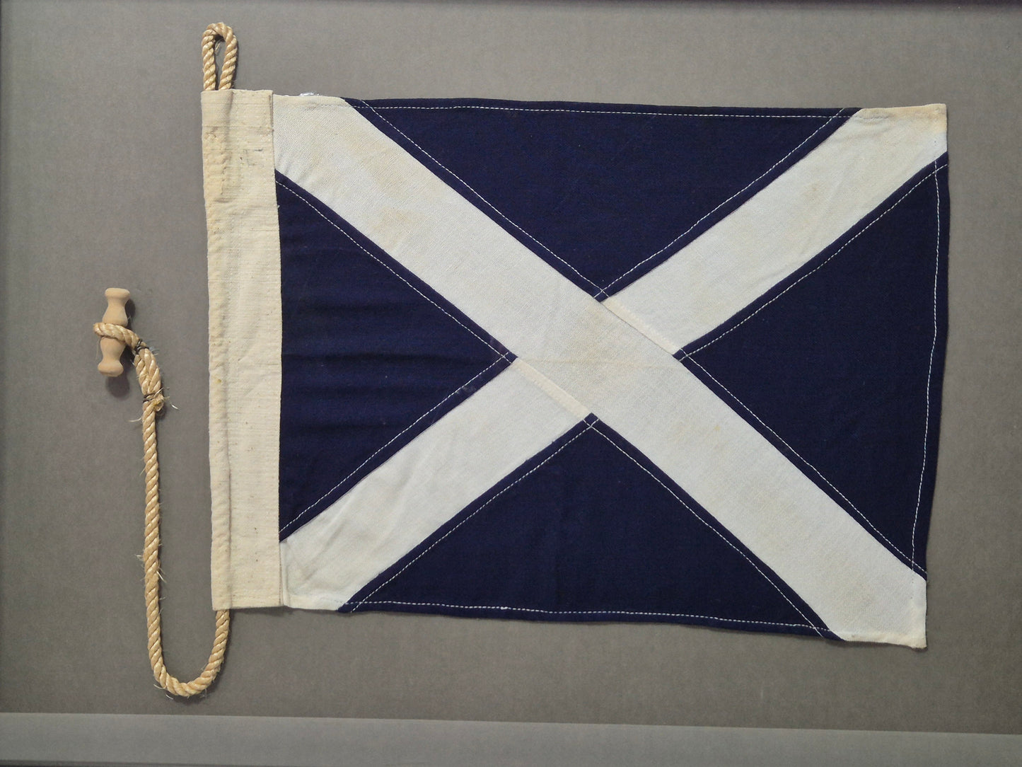 Framed International Code of Signals Mike (M) Linen Flag
