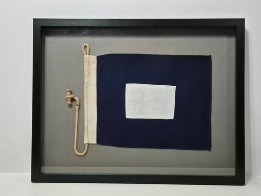 Framed International Code of Signals Papa (P) Linen Flag