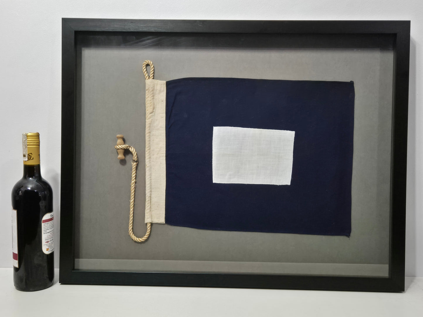Framed International Code of Signals Papa (P) Linen Flag