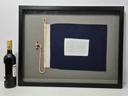 Framed International Code of Signals Papa (P) Linen Flag