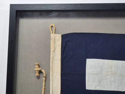 Framed International Code of Signals Papa (P) Linen Flag