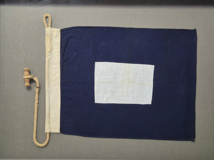 Framed International Code of Signals Papa (P) Linen Flag