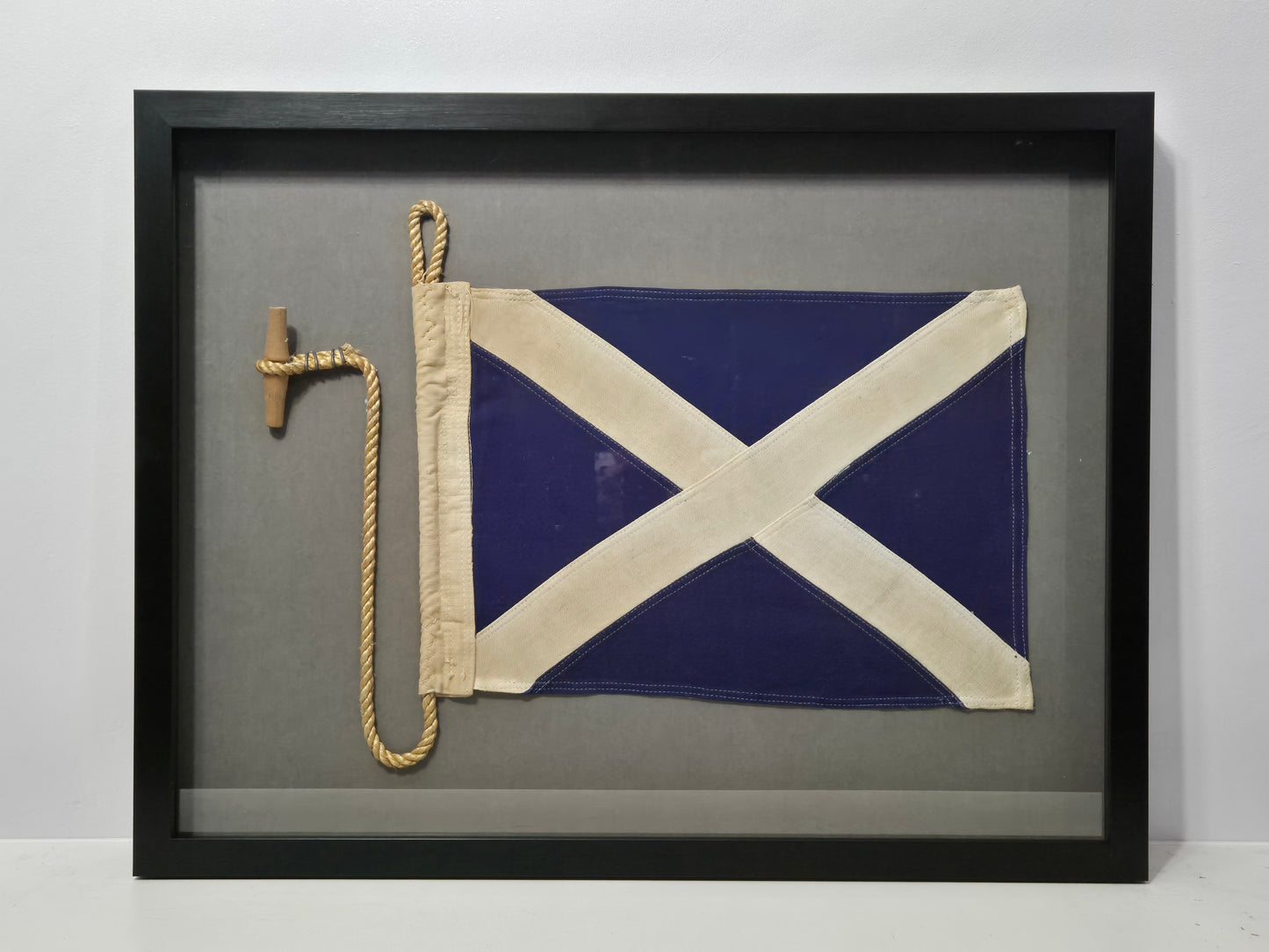 Framed International Code of Signals Mike (M) Linen Flag