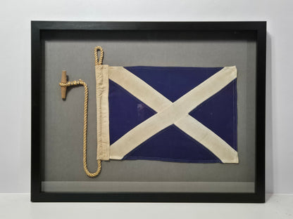 Framed International Code of Signals Mike (M) Linen Flag