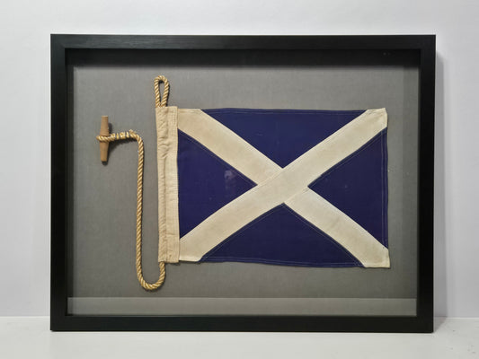 Framed International Code of Signals Mike (M) Linen Flag