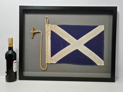 Framed International Code of Signals Mike (M) Linen Flag