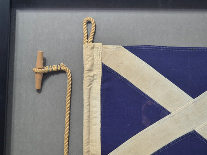 Framed International Code of Signals Mike (M) Linen Flag