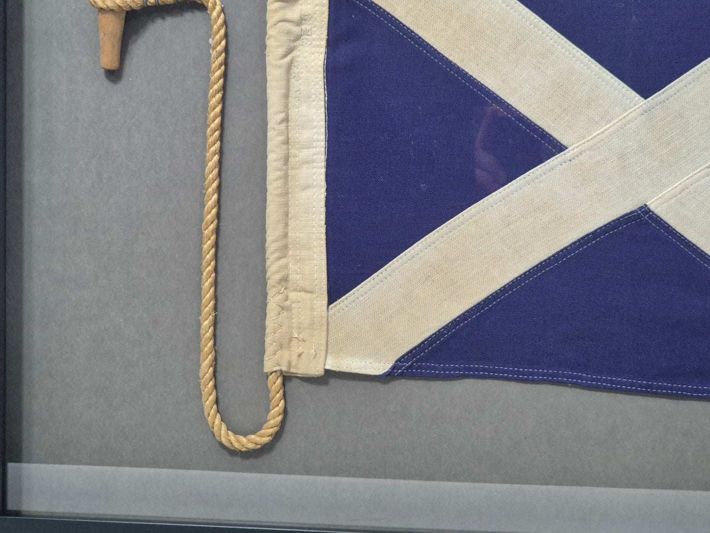 Framed International Code of Signals Mike (M) Linen Flag