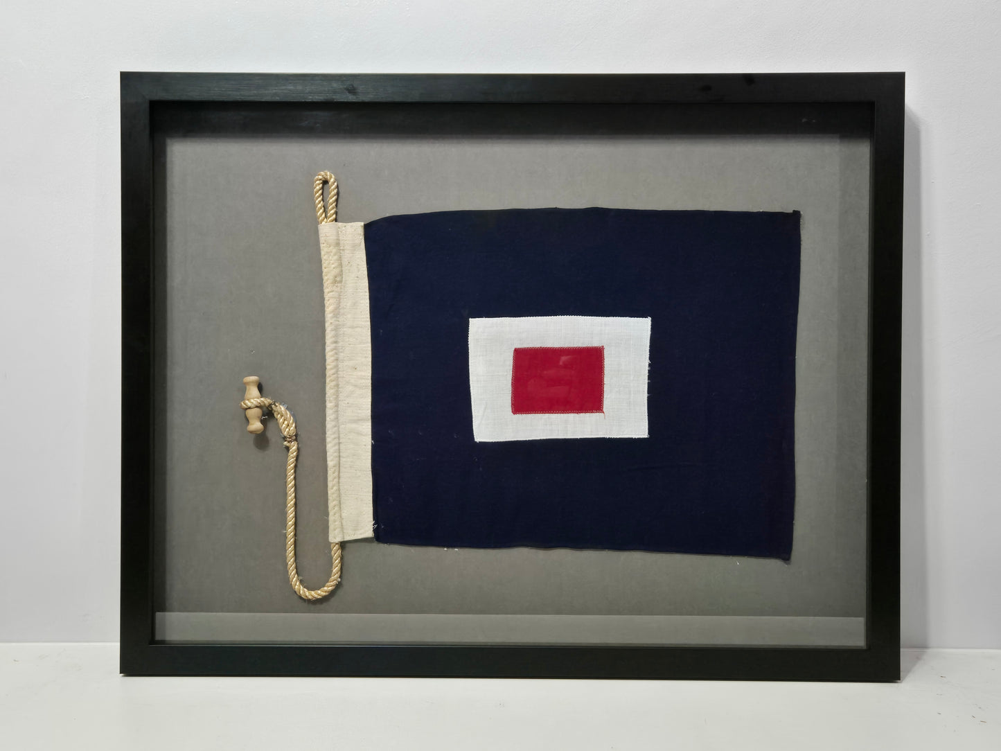 Framed International Code of Signals Papa (P) Linen Flag
